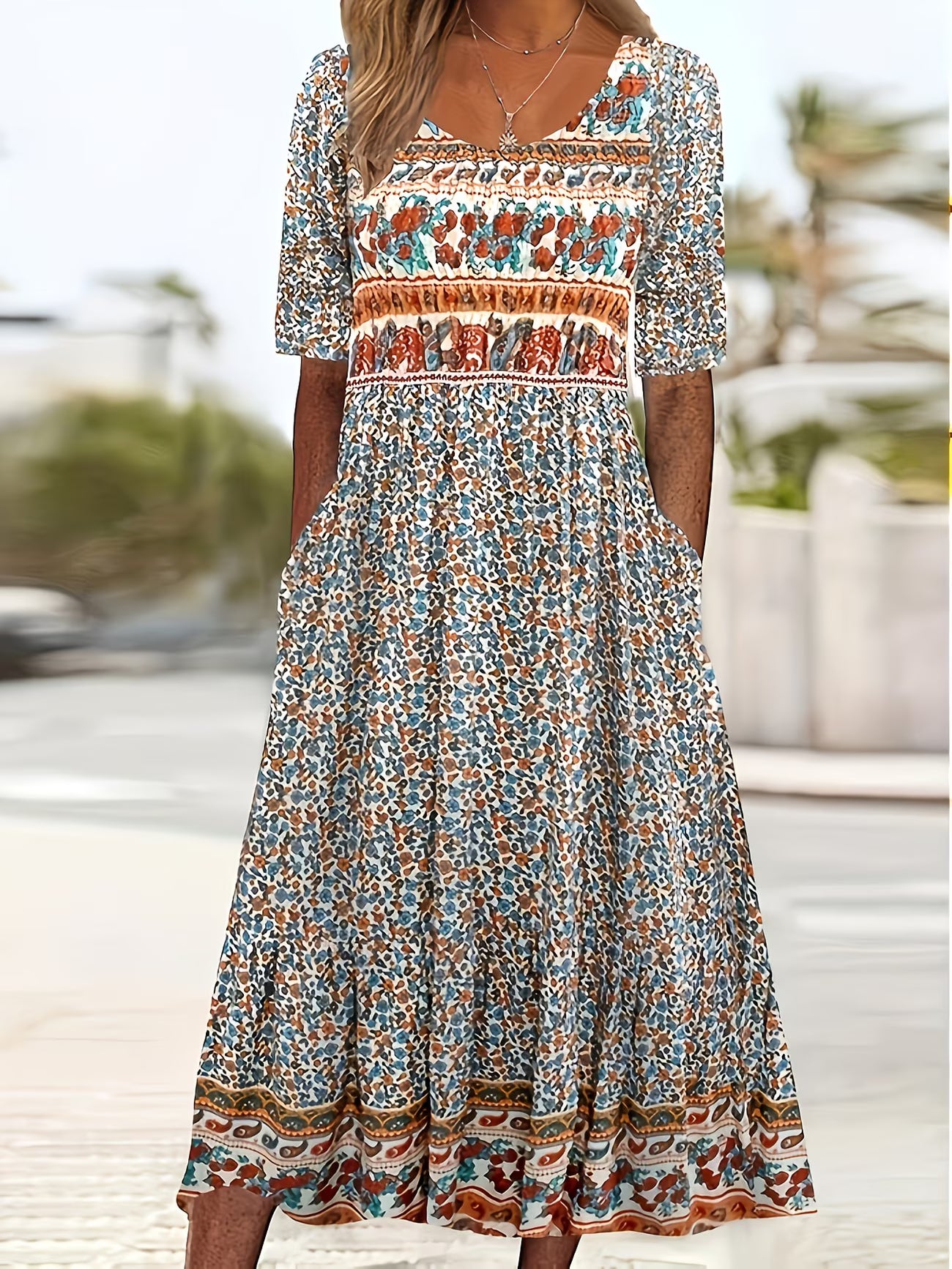 Abito Samanta con stampa floreale e in cotone elastico ✨