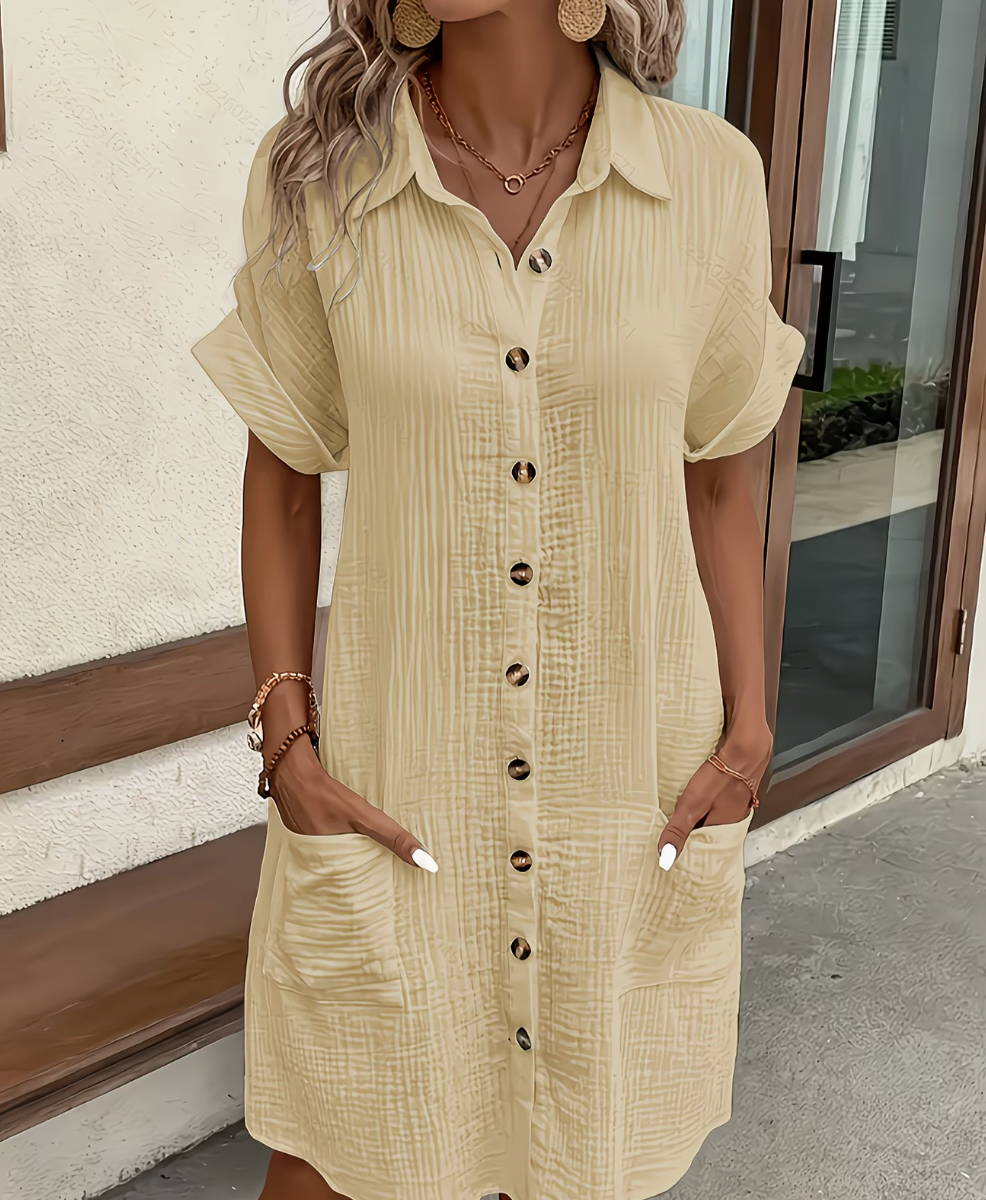 VESTITO ALICIA IN COTONE MISTO VISCOSA CON BOTTONI