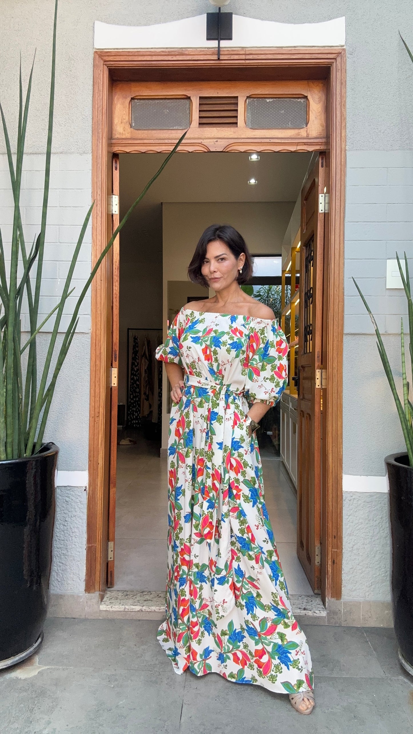 Vestito Bailà stampa natural + fascia abbinata in regalo 🎁