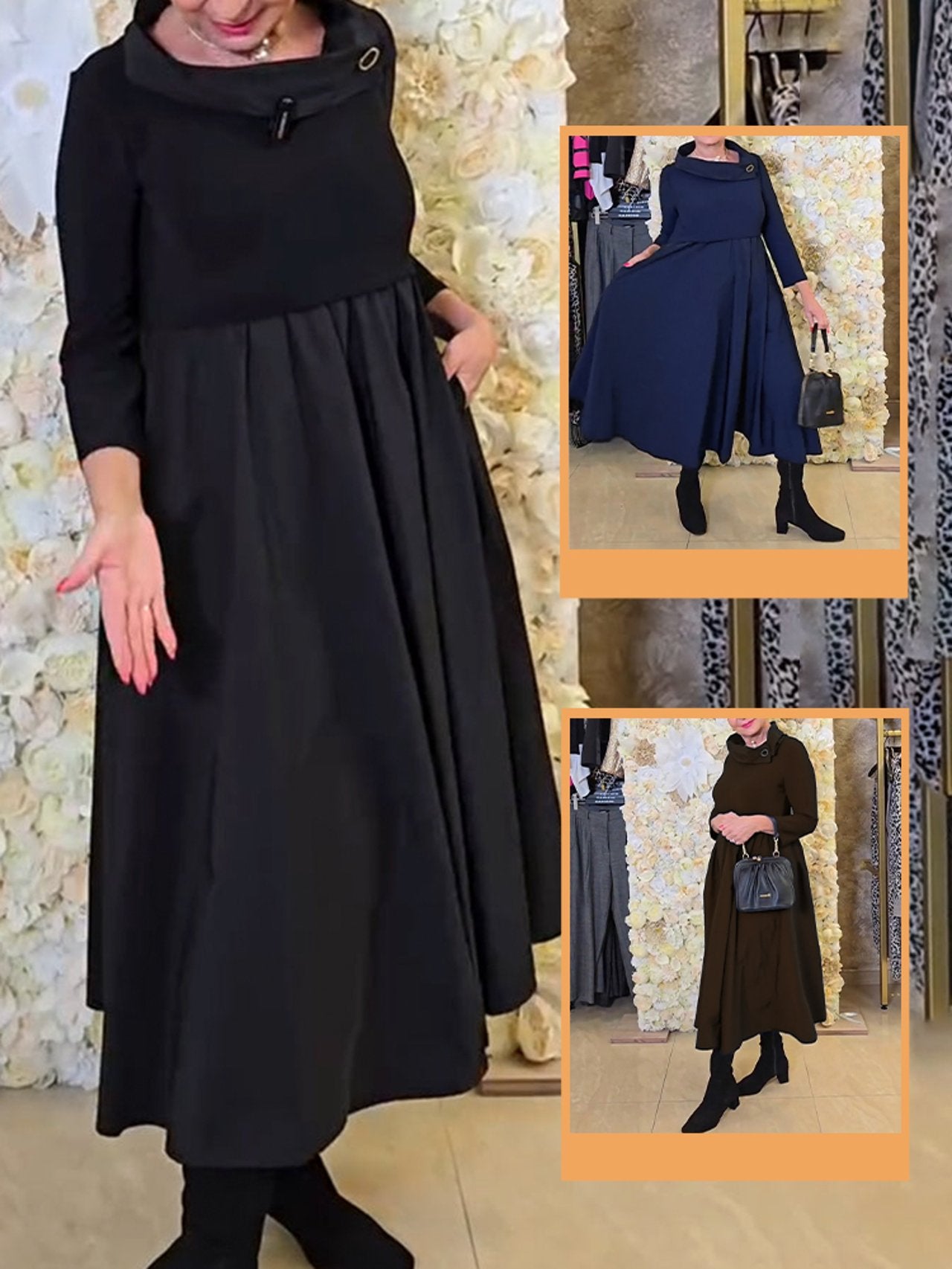 Vestito Lunè black in cotone elastico