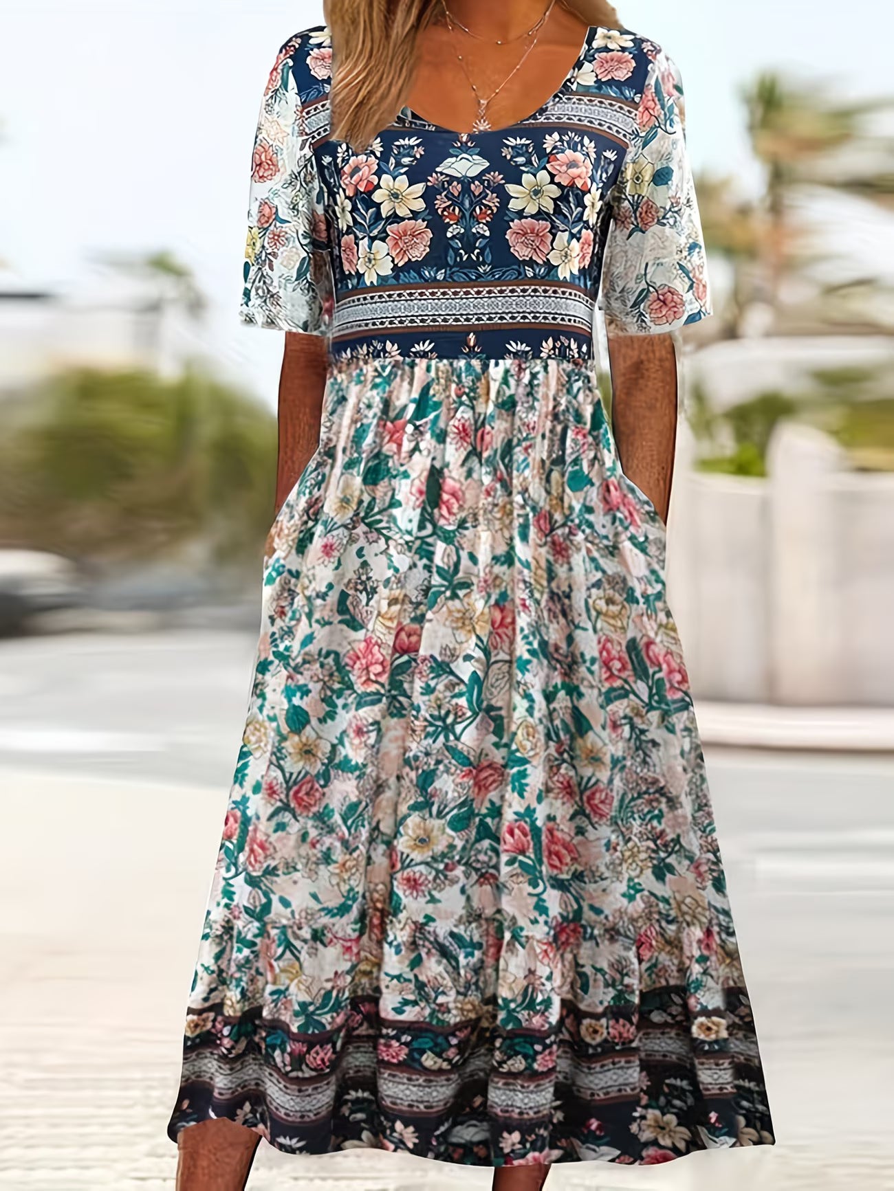 Abito Samanta con stampa floreale e in cotone elastico ✨