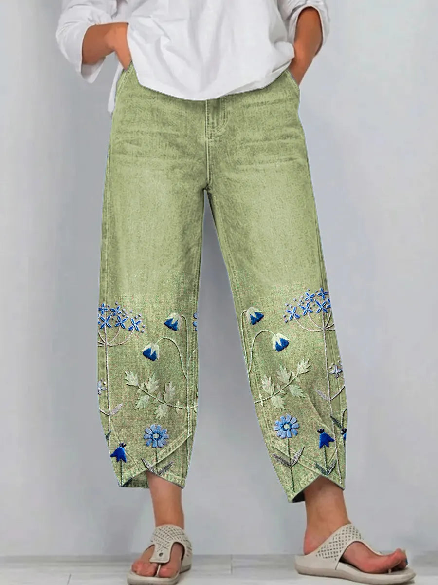 Giada - Jeans a vestibilità comoda con stampa