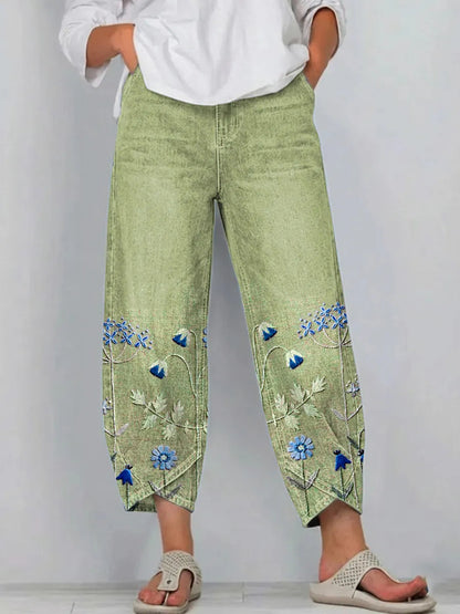Giada - Jeans a vestibilità comoda con stampa