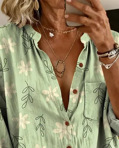 Camicia con colletto stampato, vestibilità comoda