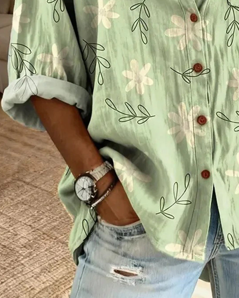 Camicia con colletto stampato, vestibilità comoda