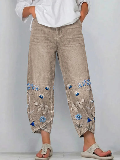 Giada - Jeans a vestibilità comoda con stampa