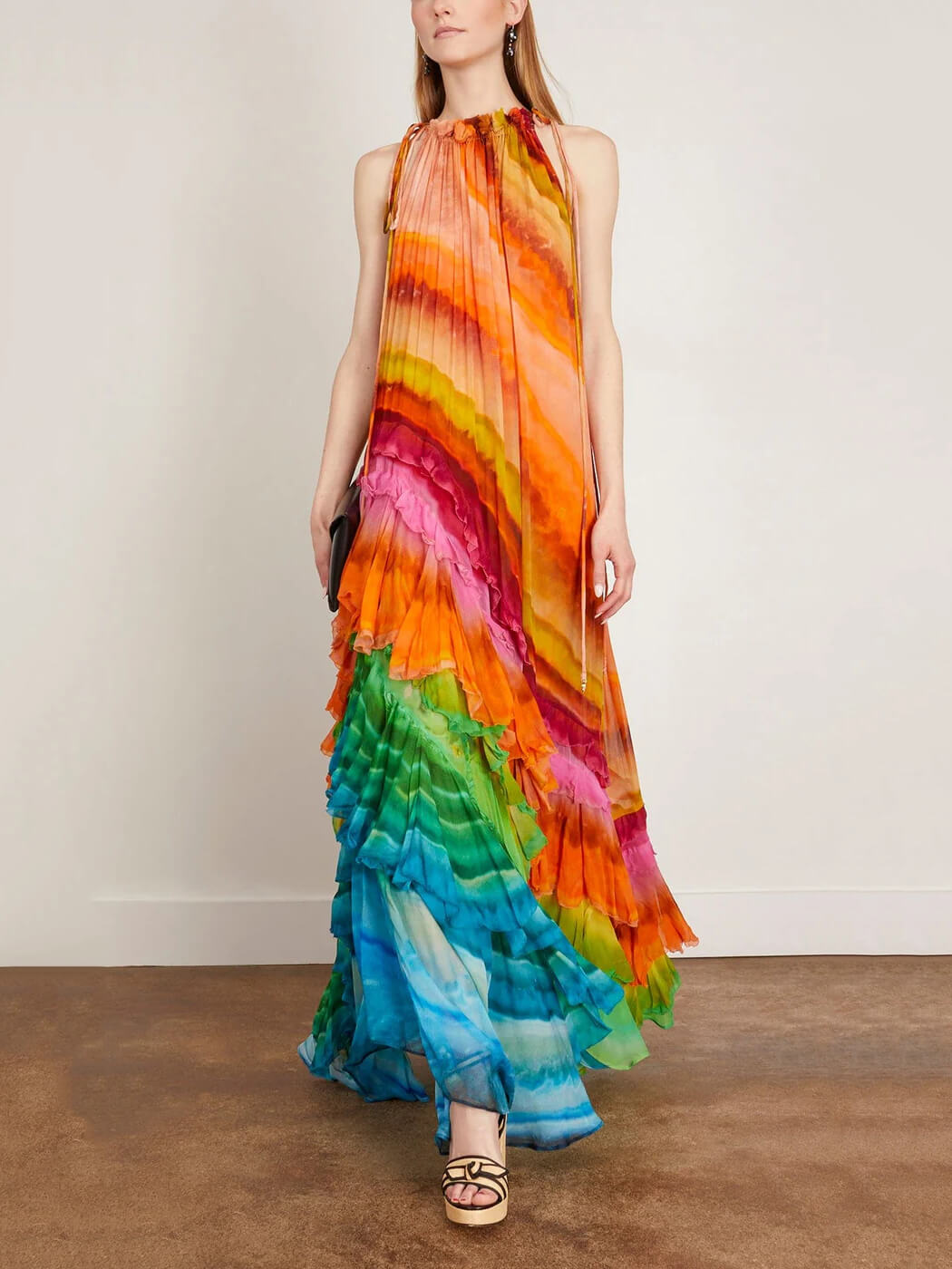abito lungo stile arcobaleno, fresco ed elegante perfetto per l'estate