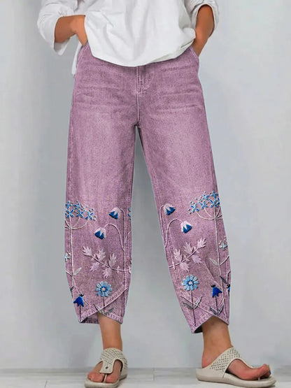 Giada - Jeans a vestibilità comoda con stampa