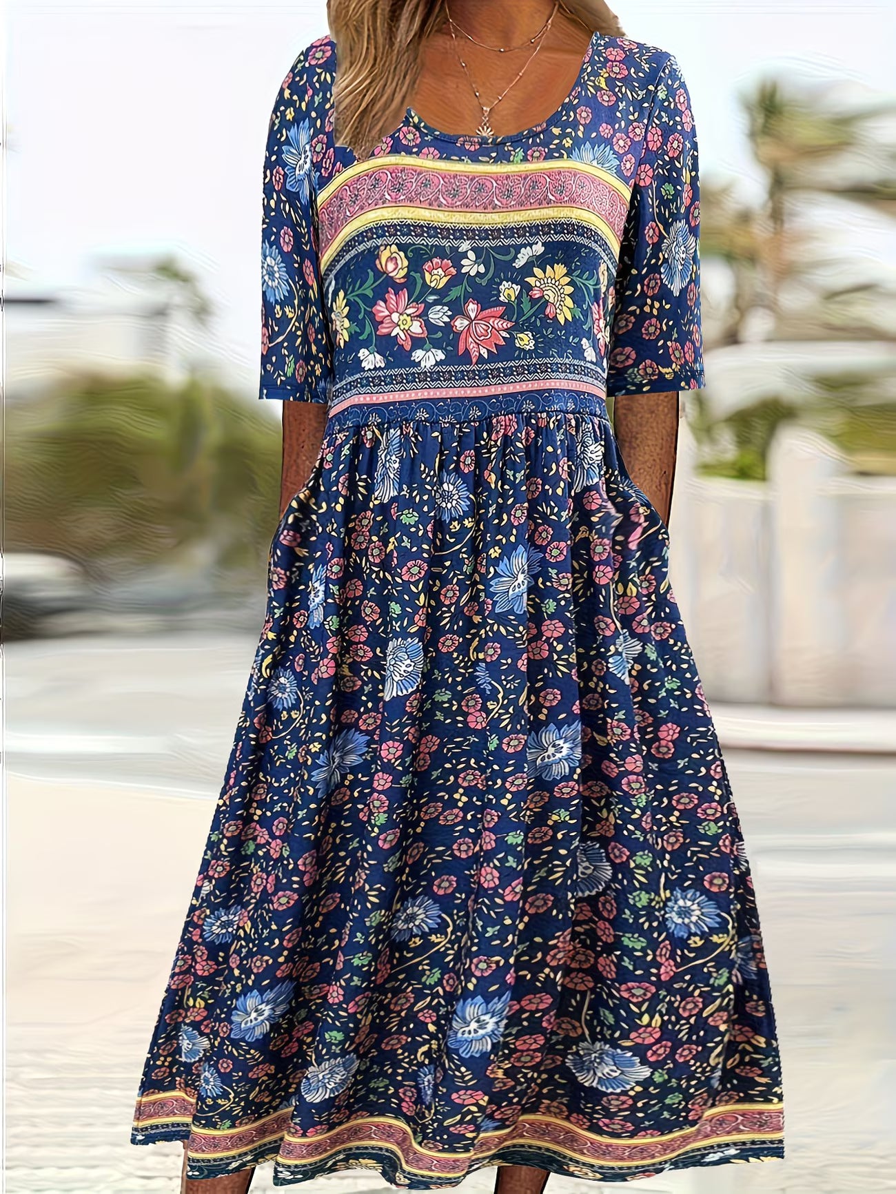 Abito Samanta con stampa floreale e in cotone elastico ✨