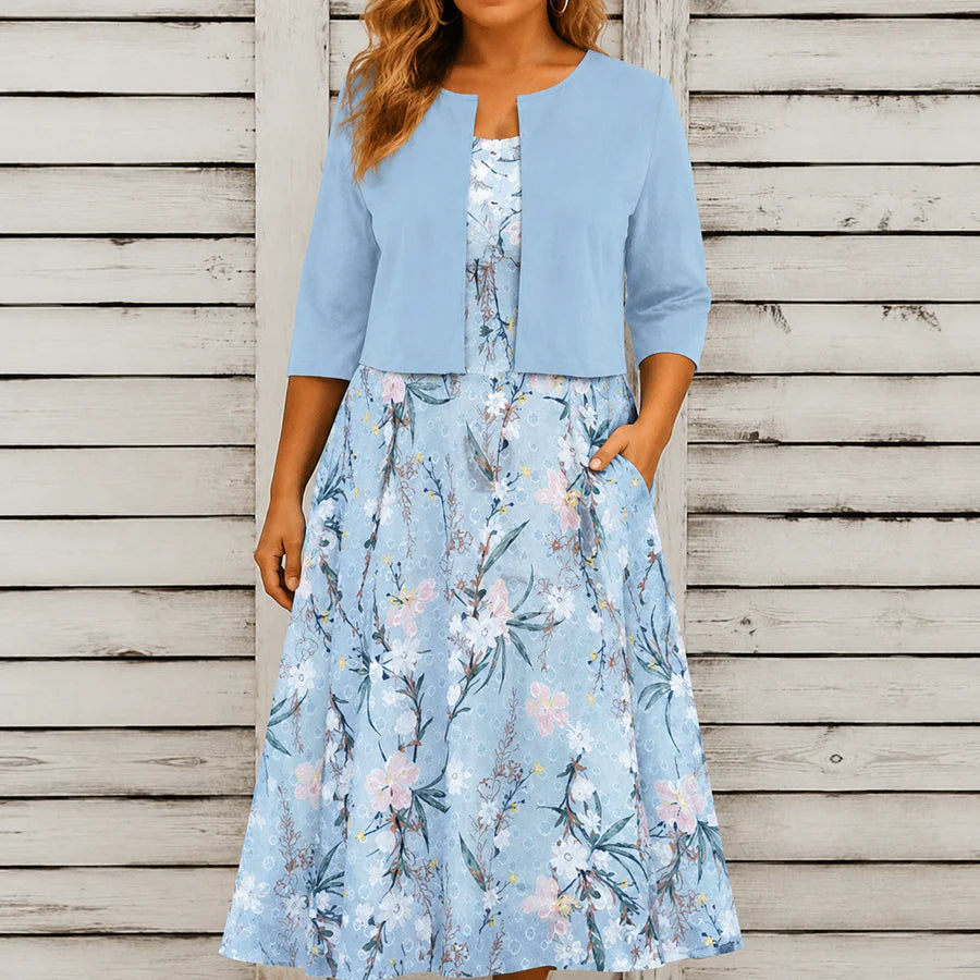 Emma - Set a due pezzi con abito a fiori