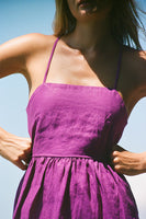 Abito midi JOIE - lino e cotone viola