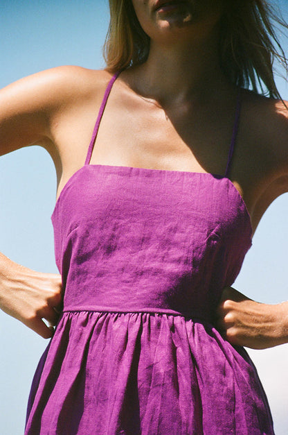 Abito midi JOIE - lino e cotone viola