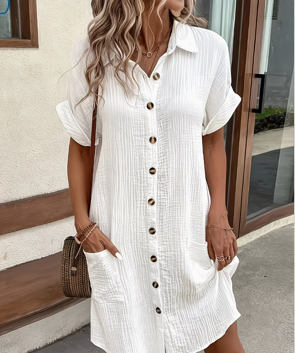 VESTITO ALICIA IN COTONE MISTO VISCOSA CON BOTTONI