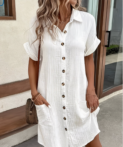 VESTITO ALICIA IN COTONE MISTO VISCOSA CON BOTTONI