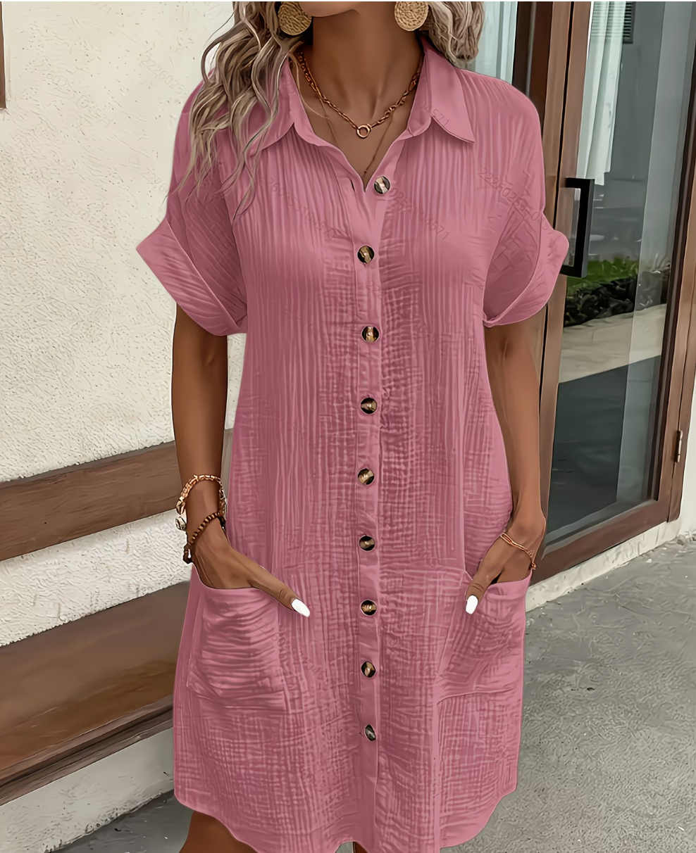 VESTITO ALICIA IN COTONE MISTO VISCOSA CON BOTTONI