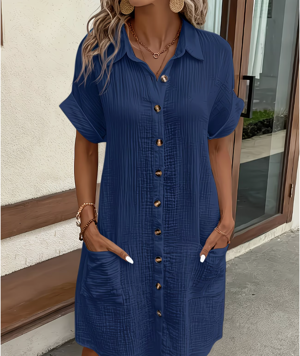 VESTITO ALICIA IN COTONE MISTO VISCOSA CON BOTTONI