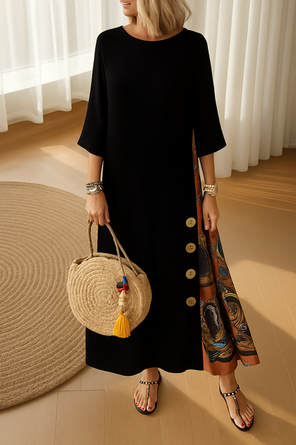 Vestito · Adelina · in cotone · bohemien elegante, bottoni decorativi, comodo e fresco 🌺