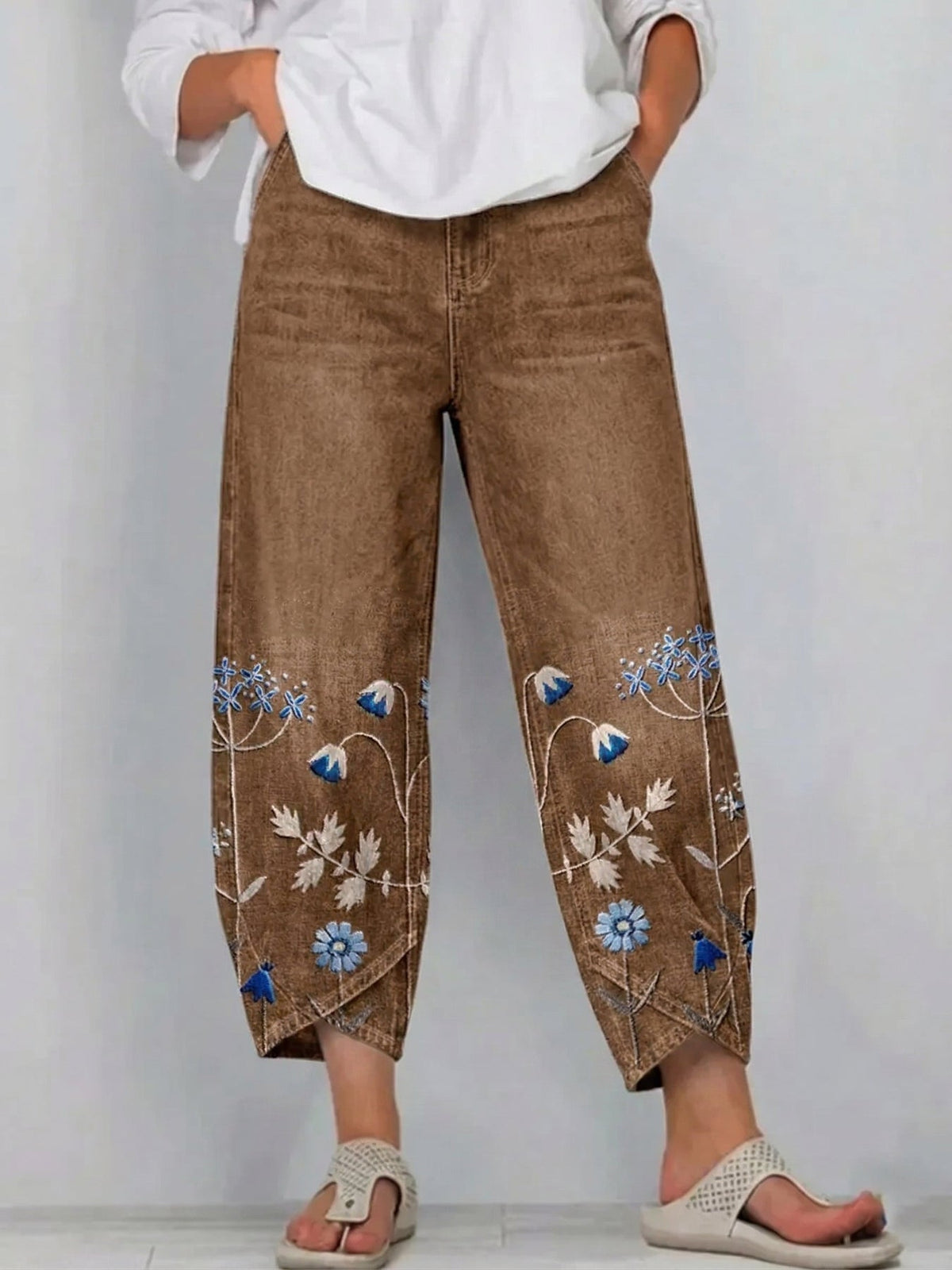 Giada - Jeans a vestibilità comoda con stampa