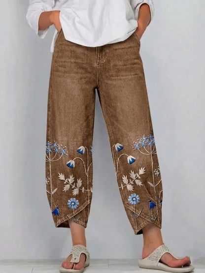 Giada - Jeans a vestibilità comoda con stampa