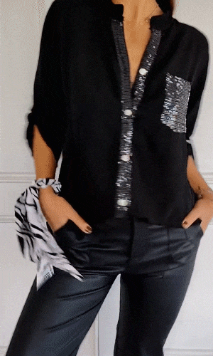 camicia in cotone e viscosa dettagli brillanti