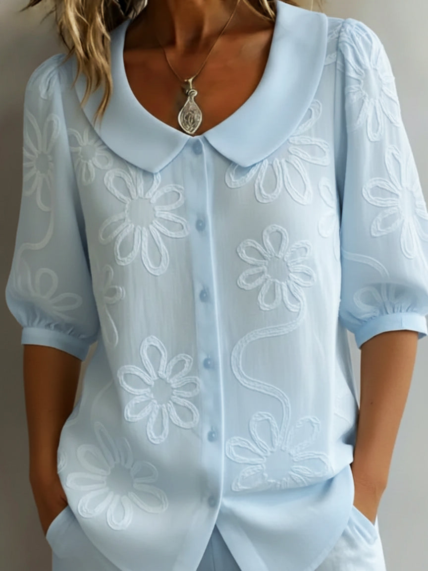 camicia Vintage Colletto Peter Pan