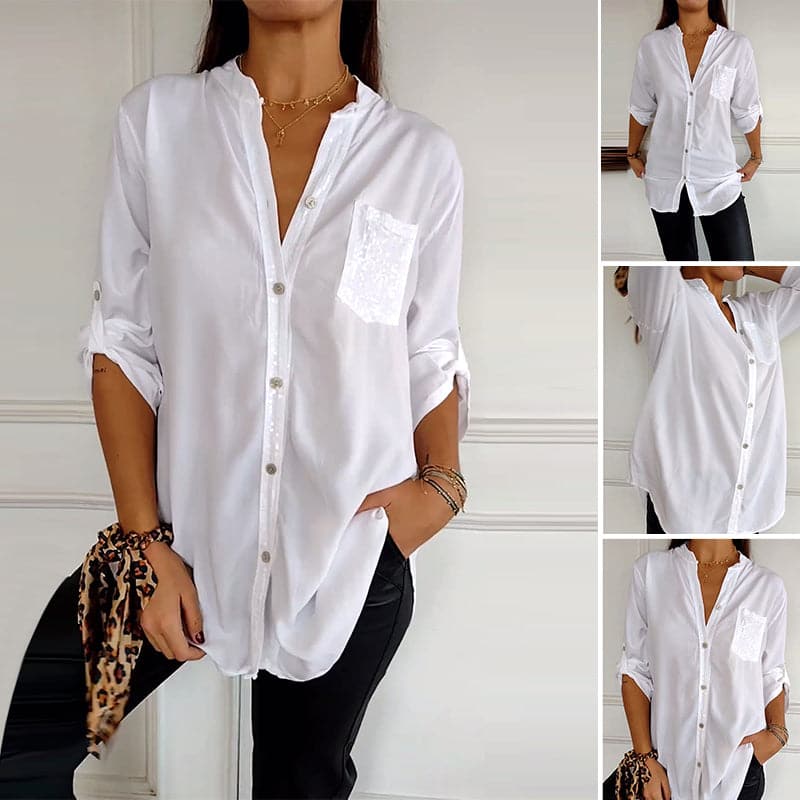 camicia in cotone e viscosa dettagli brillanti