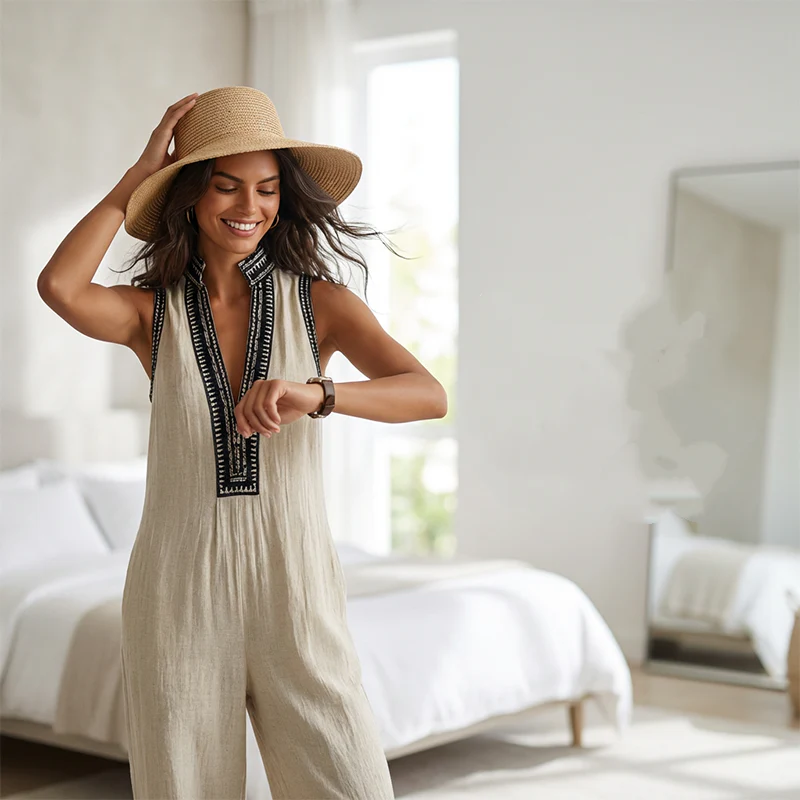 Jumpsuit Tina chic con zip regolabile