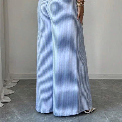 Pantaloni morbidi Rigati con bottoni laterali