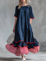 Abito Paris a righe in stile patchwork