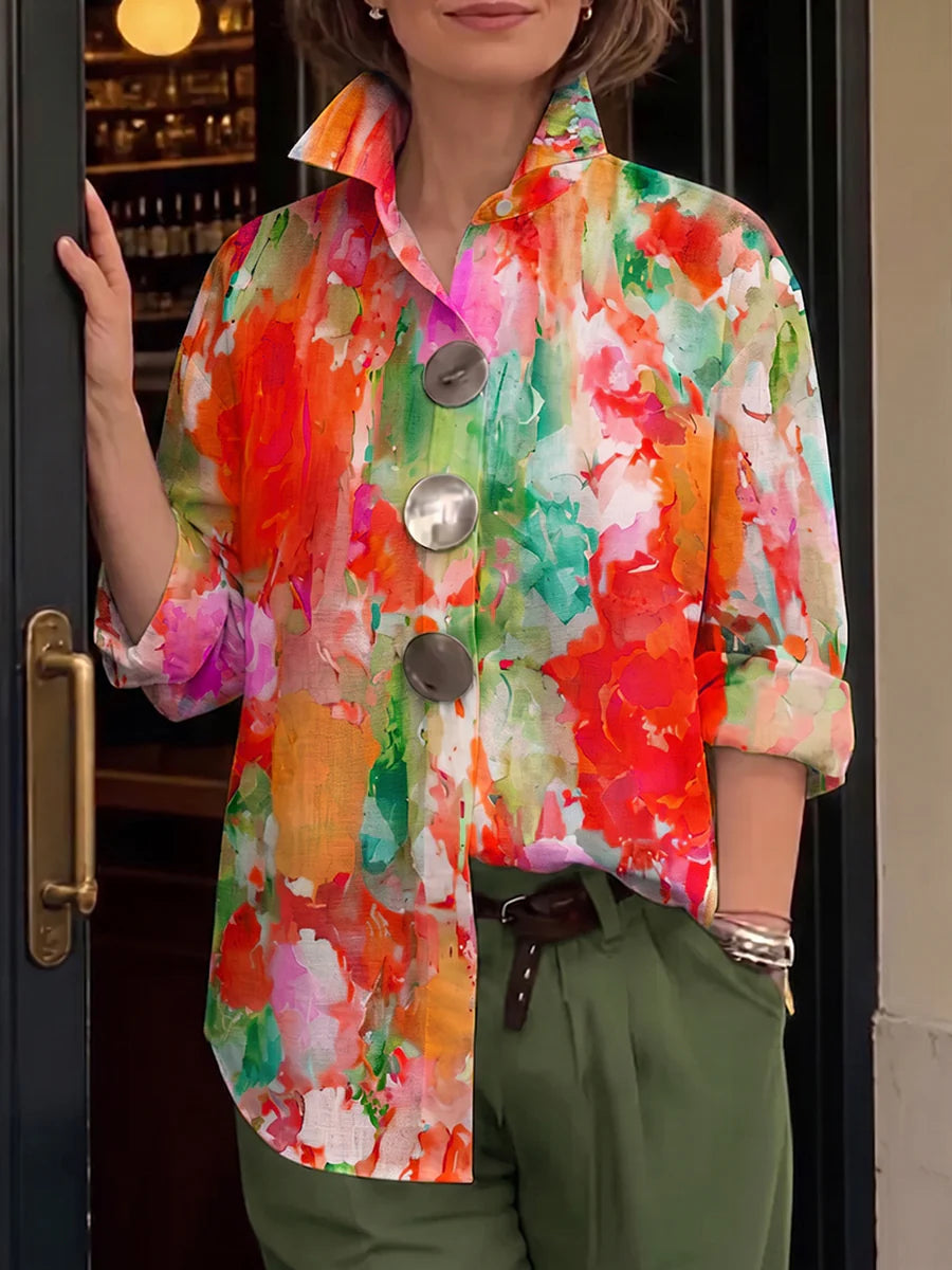 Camicia con stampa artistica 