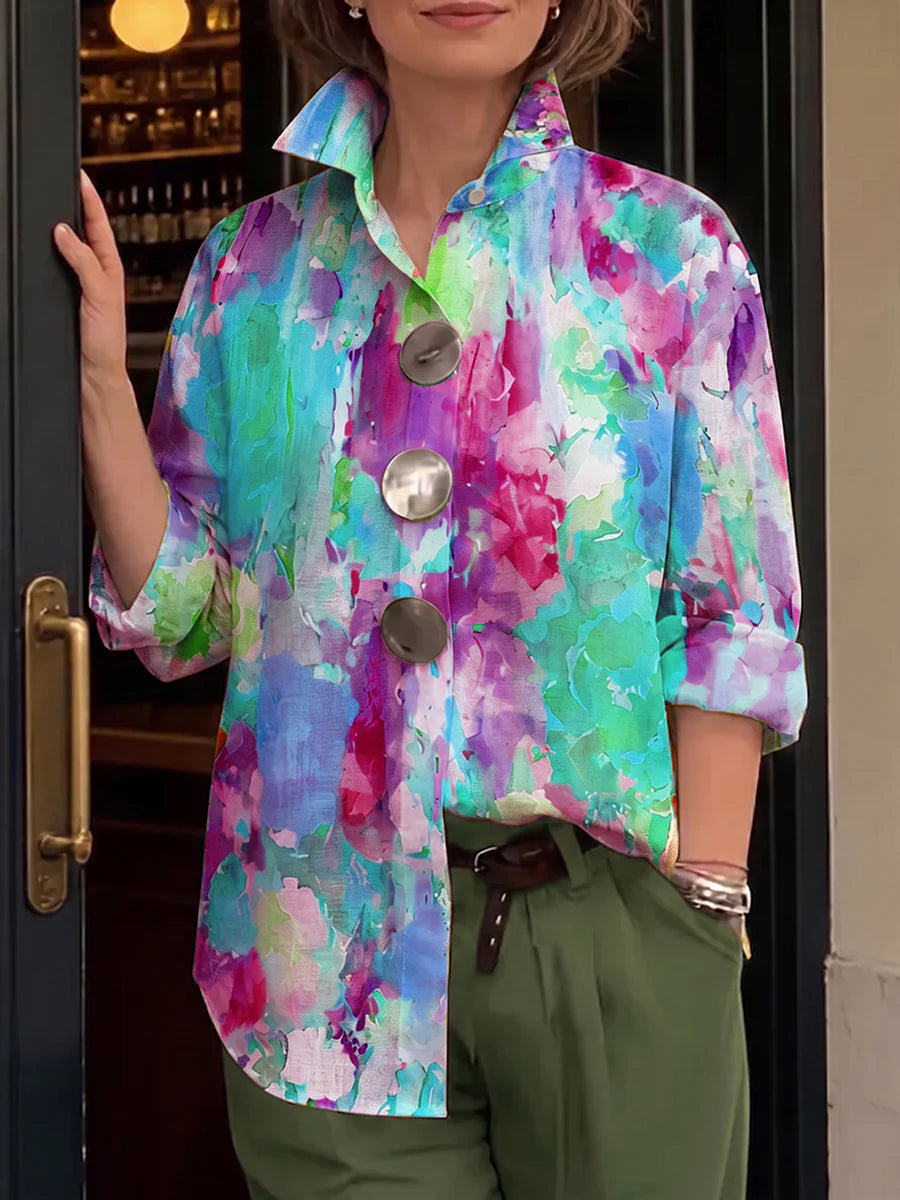 Camicia con stampa artistica 
