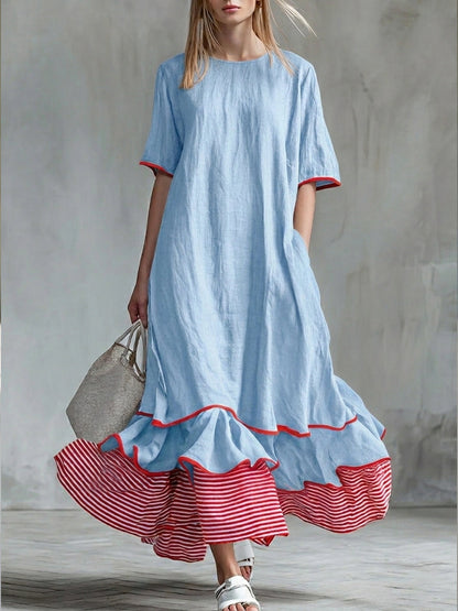 Abito Paris a righe in stile patchwork