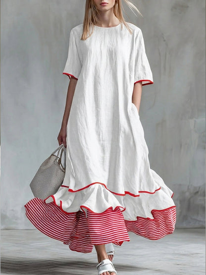 Abito Paris a righe in stile patchwork