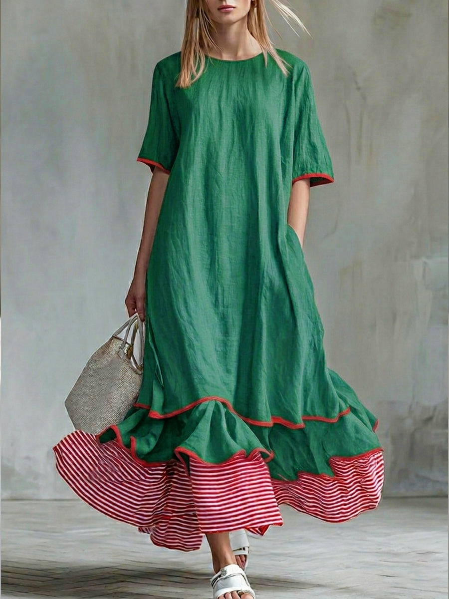 Abito Paris a righe in stile patchwork