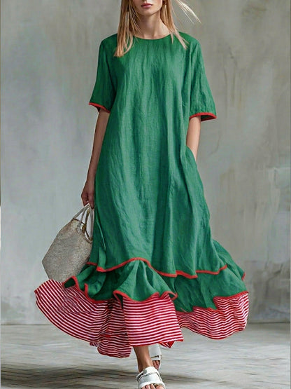 Abito Paris a righe in stile patchwork