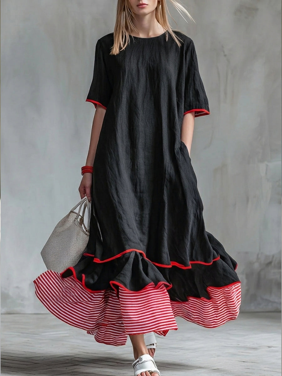 Abito Paris a righe in stile patchwork