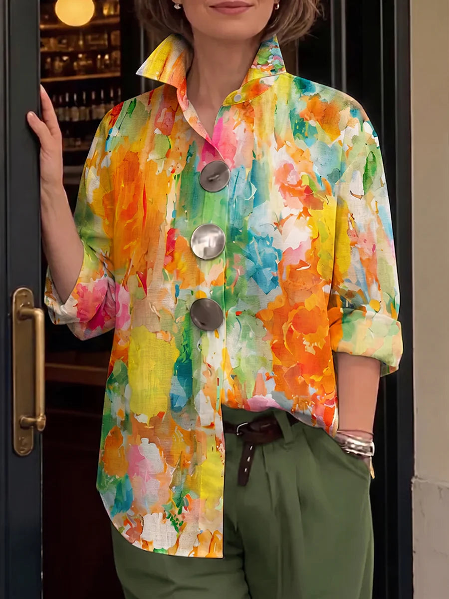 Camicia con stampa artistica 