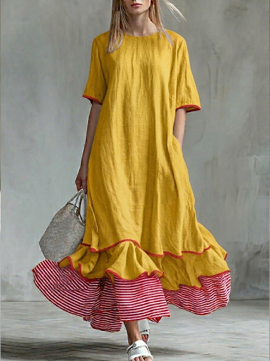 Abito Paris a righe in stile patchwork