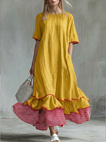 Abito Paris a righe in stile patchwork