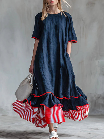 Abito Paris a righe in stile patchwork