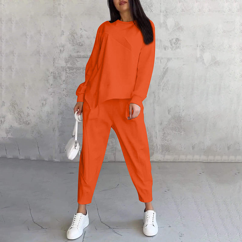 ⁠🌸✨Completo da donna in cotone con felpa a maniche lunghe e pantaloni, elegante
