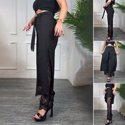 PANTALONE CLASSIC CON PIZZO ELEGANTE