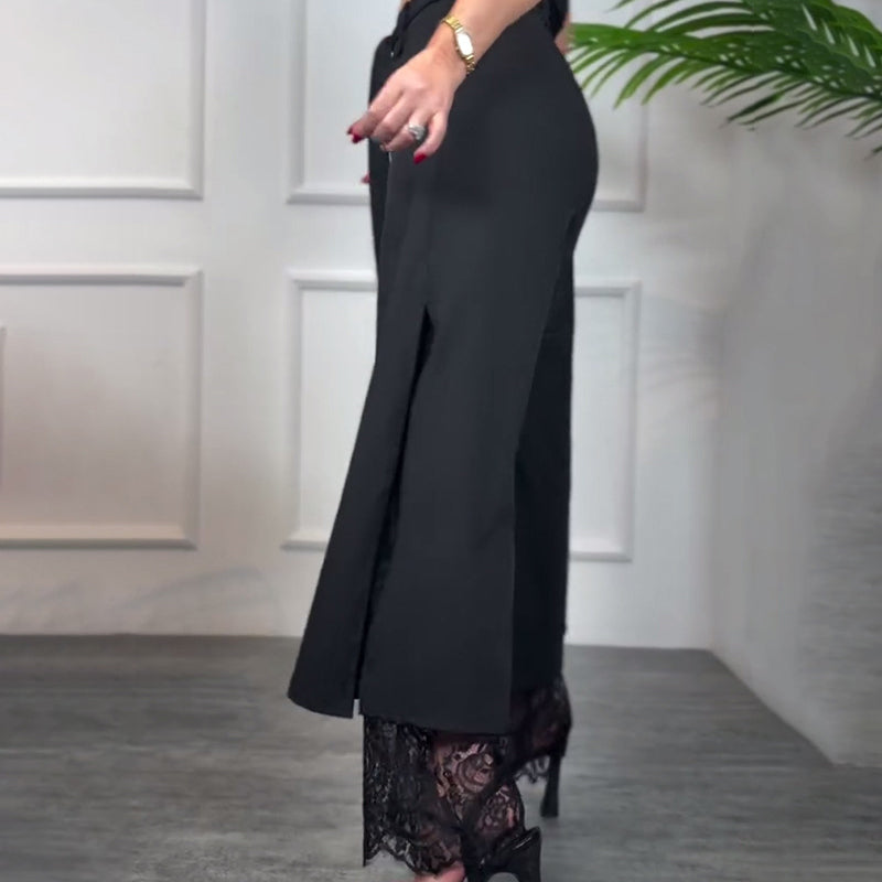 PANTALONE CLASSIC CON PIZZO ELEGANTE