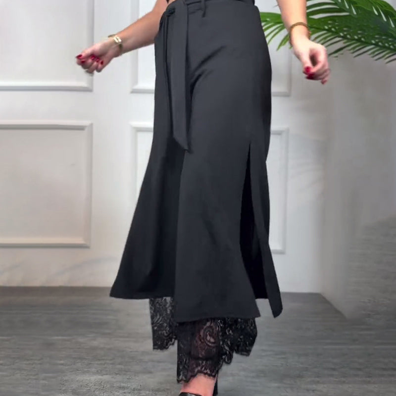 PANTALONE CLASSIC CON PIZZO ELEGANTE