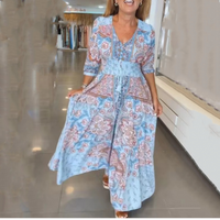 Elegante abito lungo da donna con stampa floreale🌺