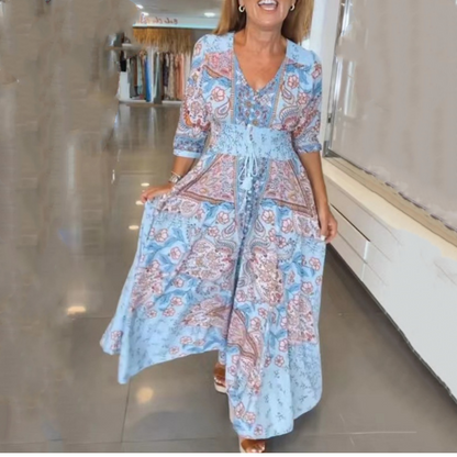 Elegante abito lungo da donna con stampa floreale🌺