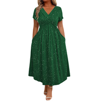 Elegante abito con scollo a V e drappeggio sul davanti✨