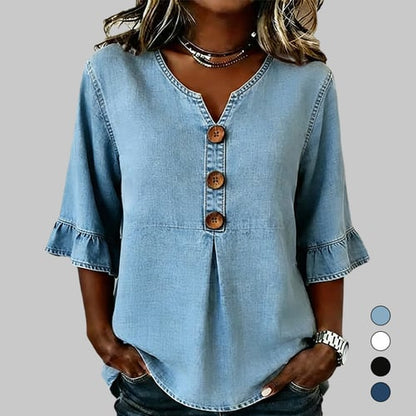 Camicia in cotone made in italy con bottoni fatti a mano